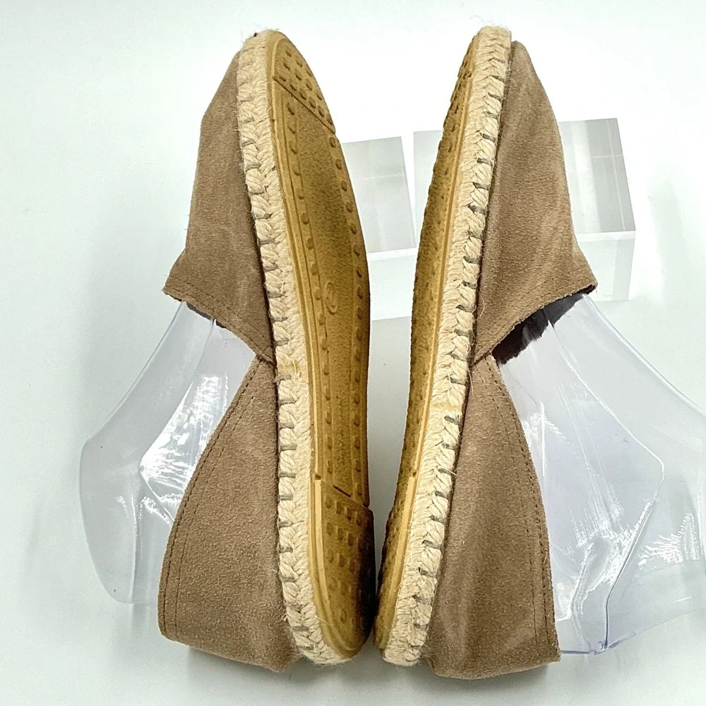 Verbenas Size 9 Espadrille Flats Tan Suede Slip On Shoes Made in Spain Worn Once